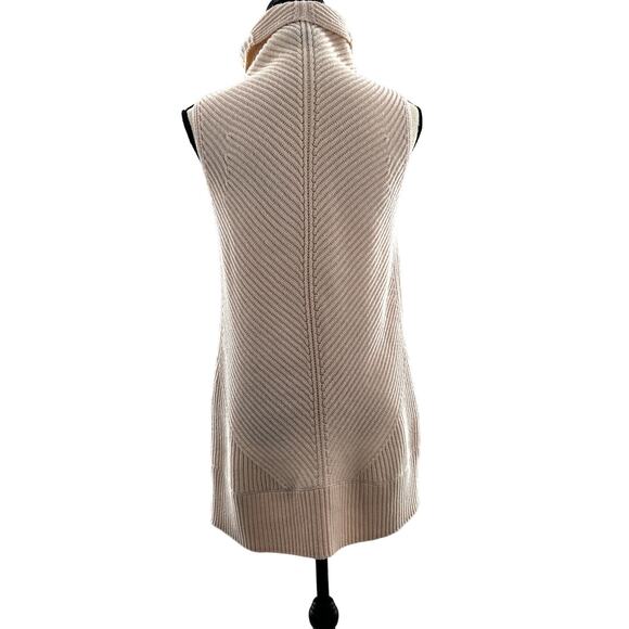 Vince Sleeveless Turtleneck Sweater S White Cream Wool Cashmere Capsule Knit - Picture 4 of 9